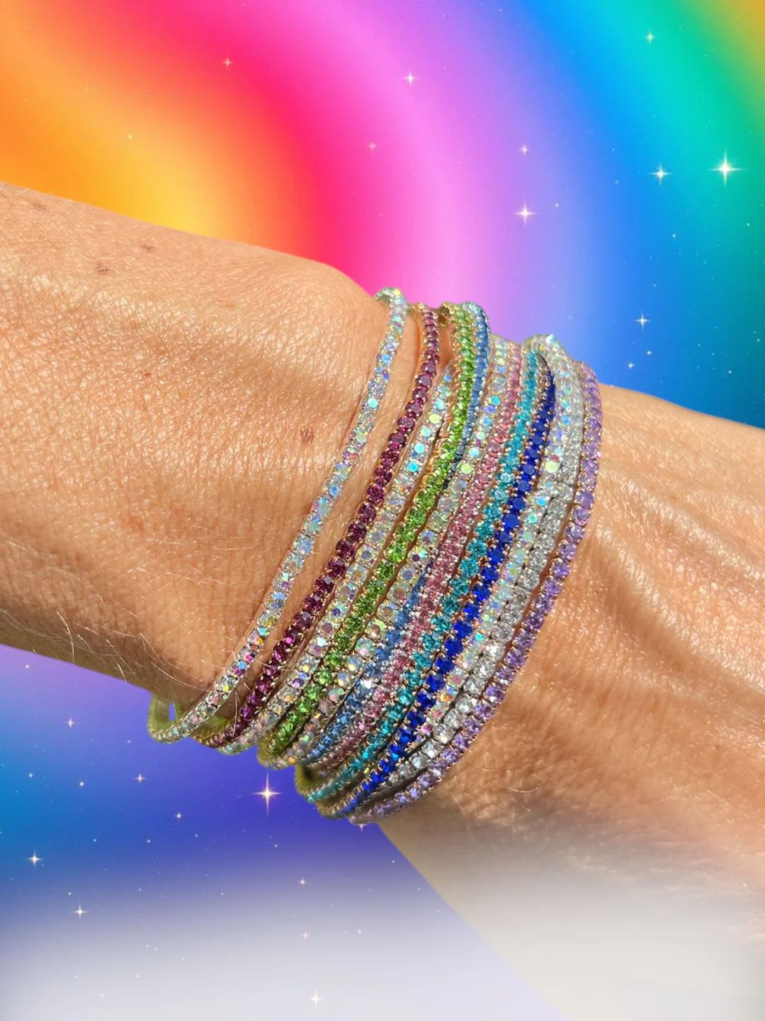 Kit Estate - Orecchini + Bracciali Luminosi con Brillantini